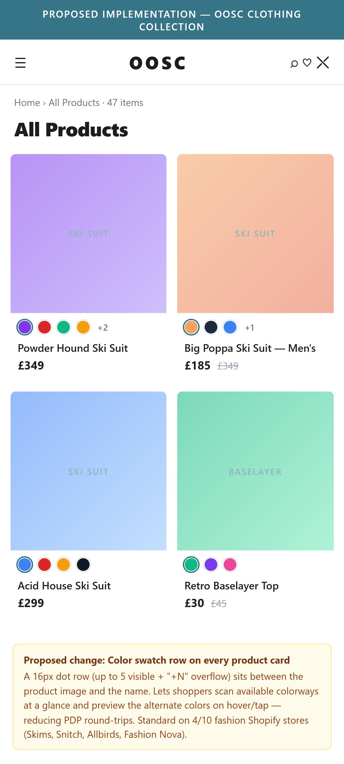 Proposed Implementation — OOSC Clothing Collection