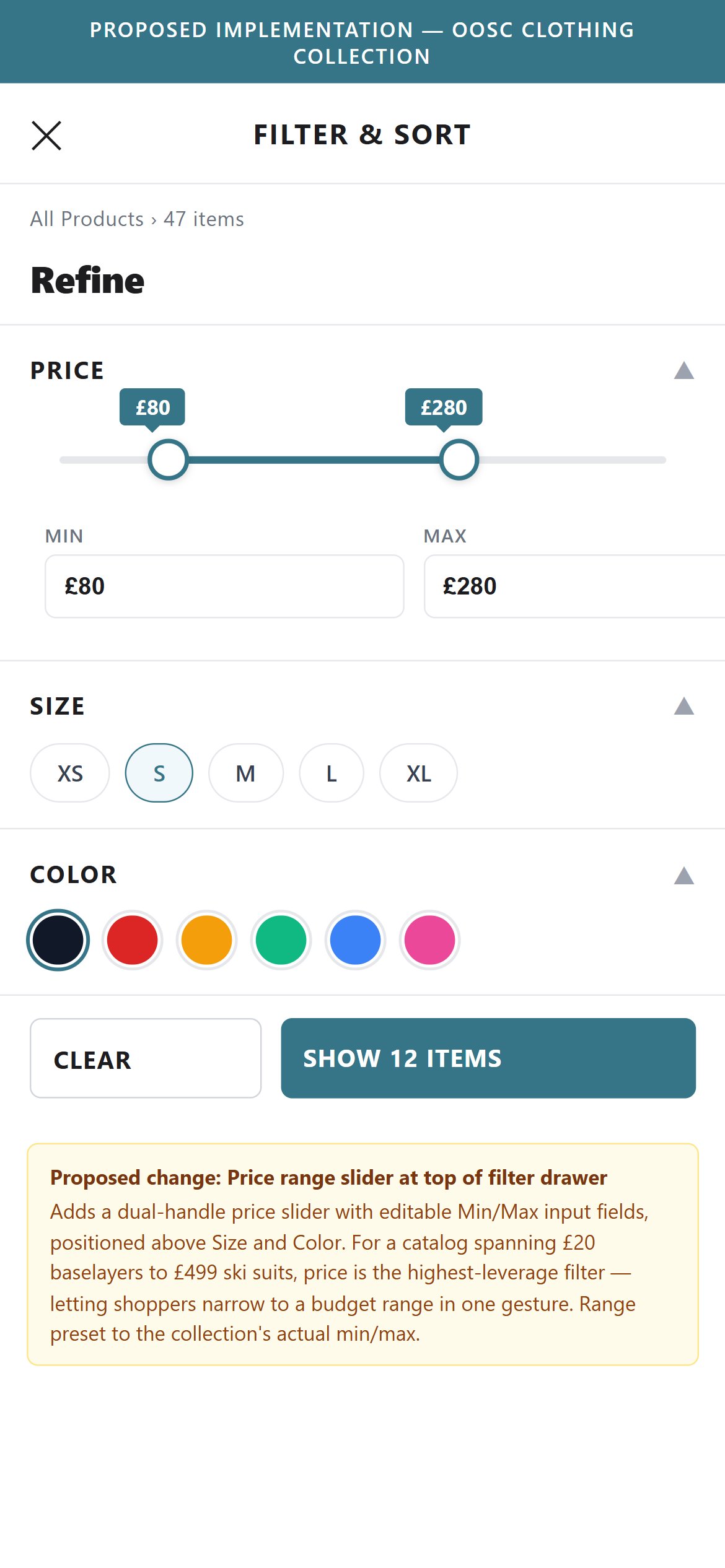Proposed Implementation — OOSC Clothing Collection